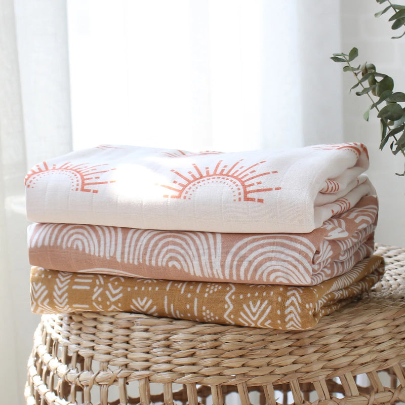 Newborn Muslin Wrap Bamboo Cotton Blankets