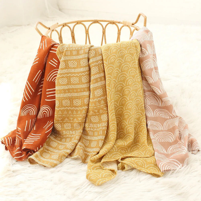 Newborn Muslin Wrap Bamboo Cotton Blankets